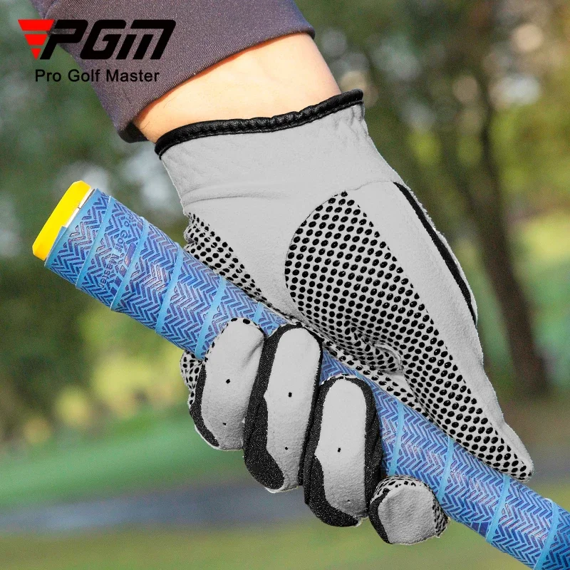 PGM 1 Pcs Men Breathable Elastic Golf Gloves Male Anti-Slip Granules Sports Gloves Left Hand Microfiber Mittens Hiking Mittens