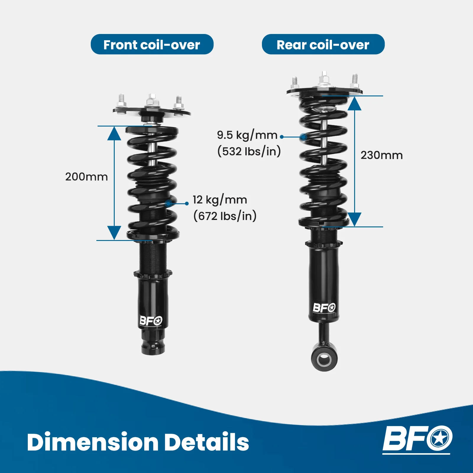 4x Coilover Spring & Shocks For Mitsubish Eclipse 1995-1999 For MITSUBISHI ECLIPSE 1995-1999 D31A  4CYL/NON TURBO