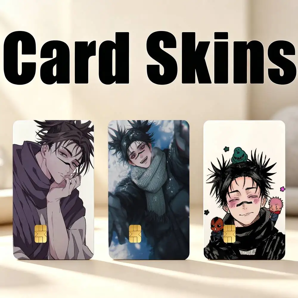 Jujutsu-K C-Choso K-Kamo 1Set 4Pcs Card Skin Stickers, Waterproof Decorative Film for Credit Debit Bank Bus IC Cards
