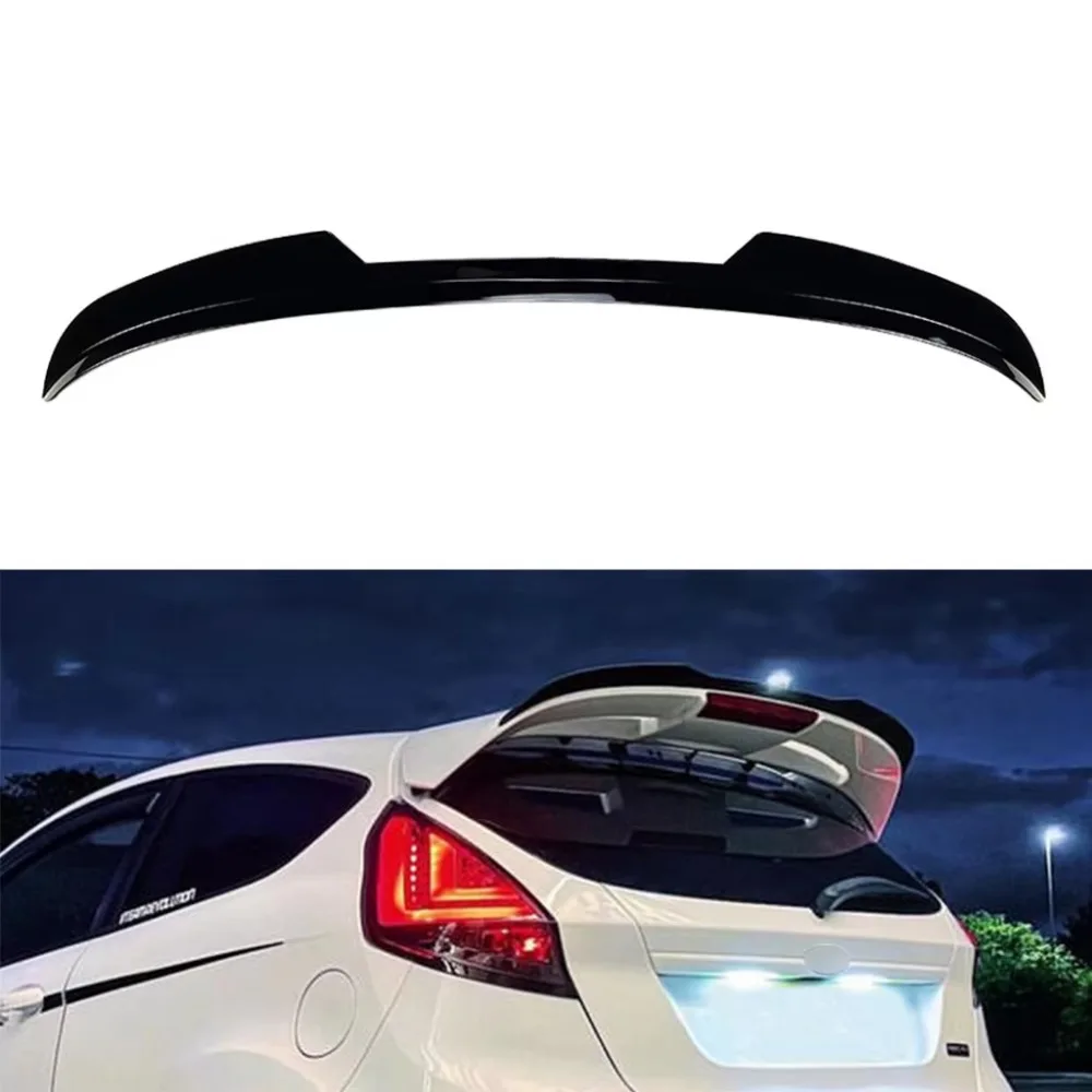 Rear Roof Trunk Spoiler Rear Wing Lip Trim Sticker Styling Body Kit For Ford Fiesta ST-Line MK6 MK6.5 2008-2017 view 2