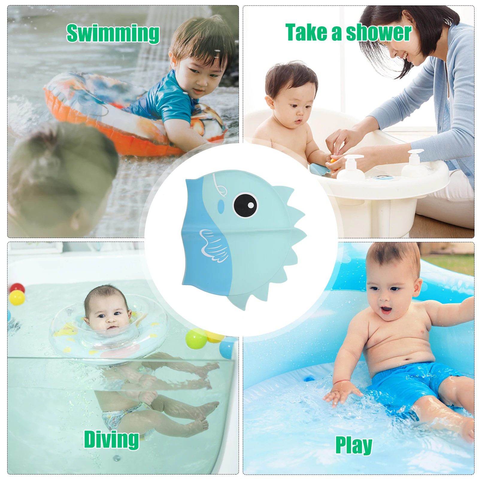 

Waterproof Silicone Swim Caps Durable Dinosaurs Design Swim Hat Stretchy Swimming Caps Swimming Hat