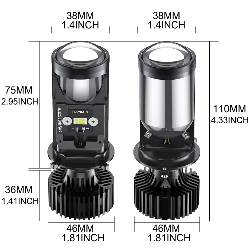 Super Bright Mini Canbus Y6 H4 LED 120W Car Headlight 6500k Lens Auto Lamp H4 12000LM Fog Lights Bulb