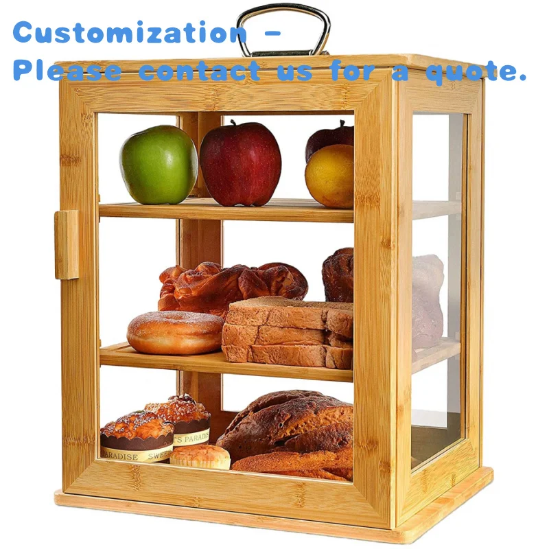 custom.3 Layer Large Bread Box Kitchen - Portable Bread Box with All and Adjustable Shelves