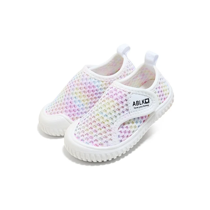 Girls Boys Casual Shoes Infant Toddler Shoes Kids Barefoot Sneakers Breathable Mesh Anti Slip Soft Sole Kindergarten Baby Shoes