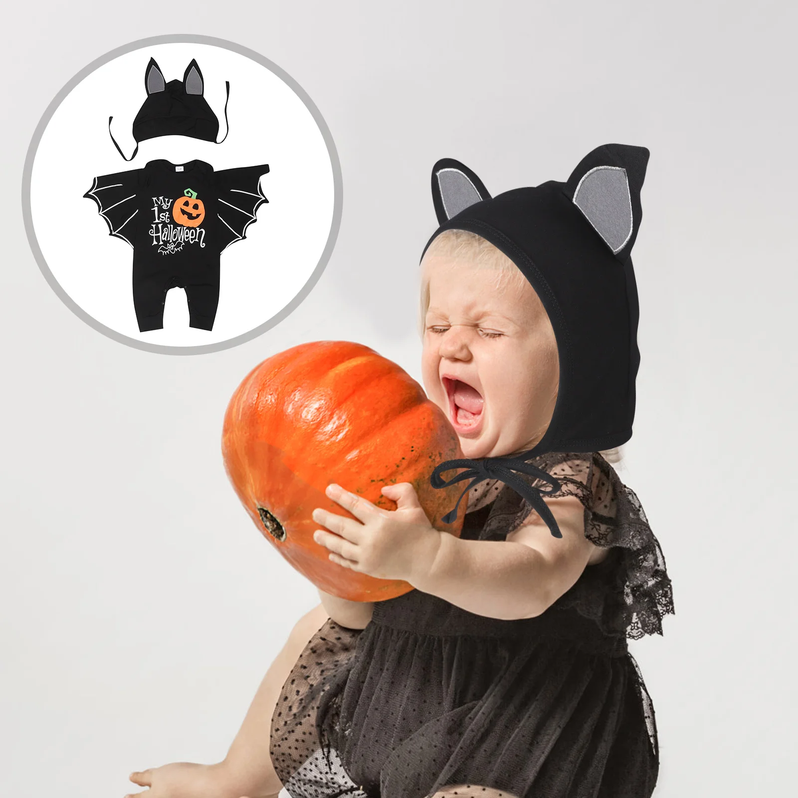 

Halloween Infant Girl Romper Bat Sleeve Baby Jumpsuits Breathable Comfortable Costume Set Baby Clothes Infant Clothes