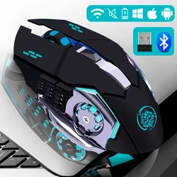 Wireless Mouse Gaming Computer Silent Rechargeable Bluetooth Mouse USB Mechanical ESports Backlit Gaming Mouse for Pc Laptop