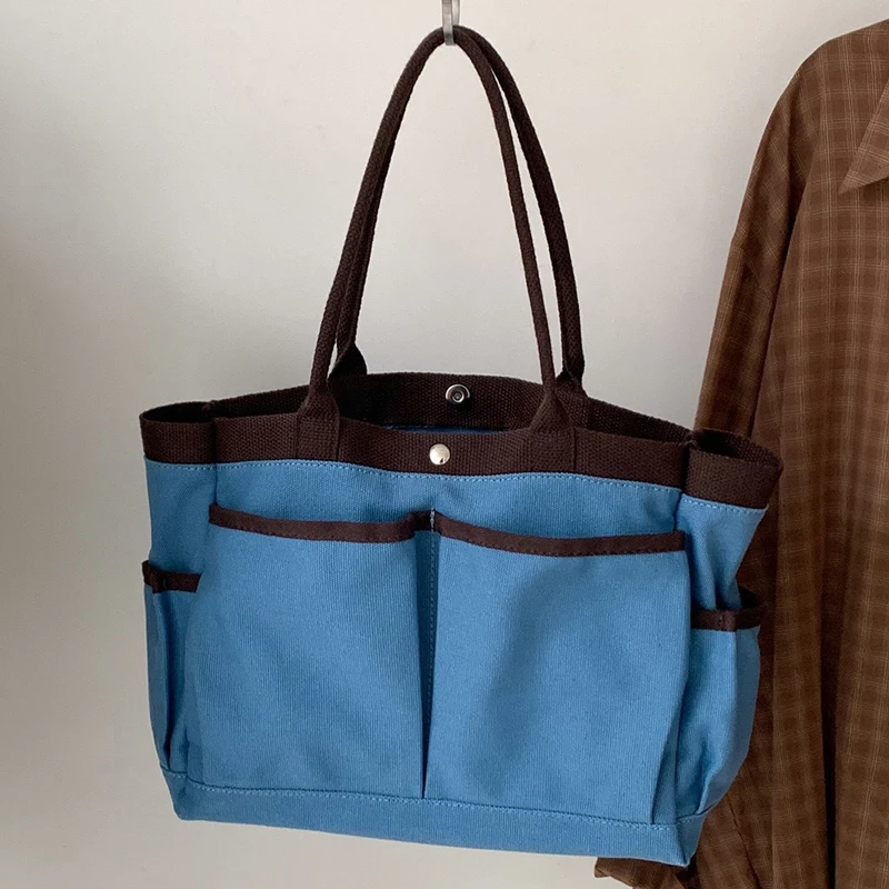 Casual Canvas Tote Bags For Women Luxury Designer Handbag Purses 2026 New In Multiple Pockets Top Handle Underarm Cloth Shoulder