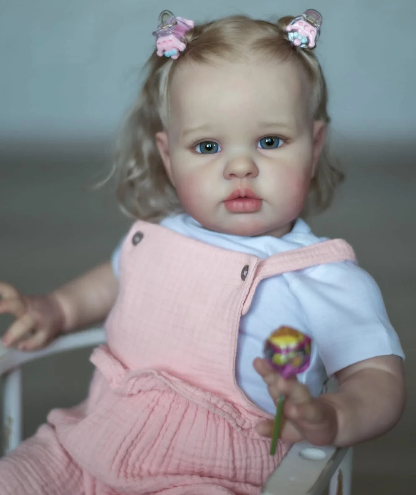 NPK 24Inch Ellie Lifelike Reborn Baby Doll  Toddler Newborn Doll Stand Able Soft Touch 3D Skin Art Doll with Hand Root Hair