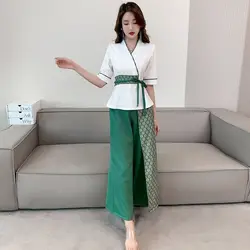 2026 esthetic uniform thai massage beauty salon suit women's spa beautician clothing hotel massage women workwear a736