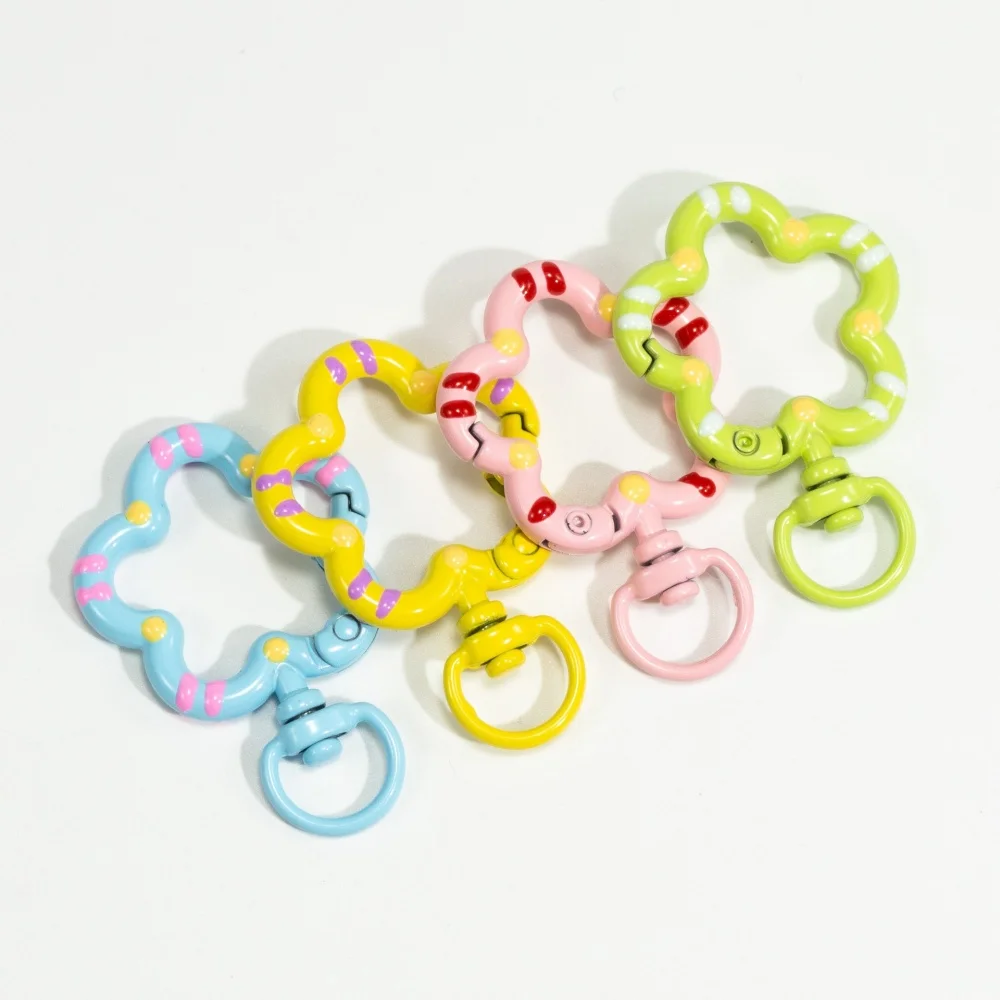 5pcs Flower Metal Lobster Claw Clasps for Key Chains