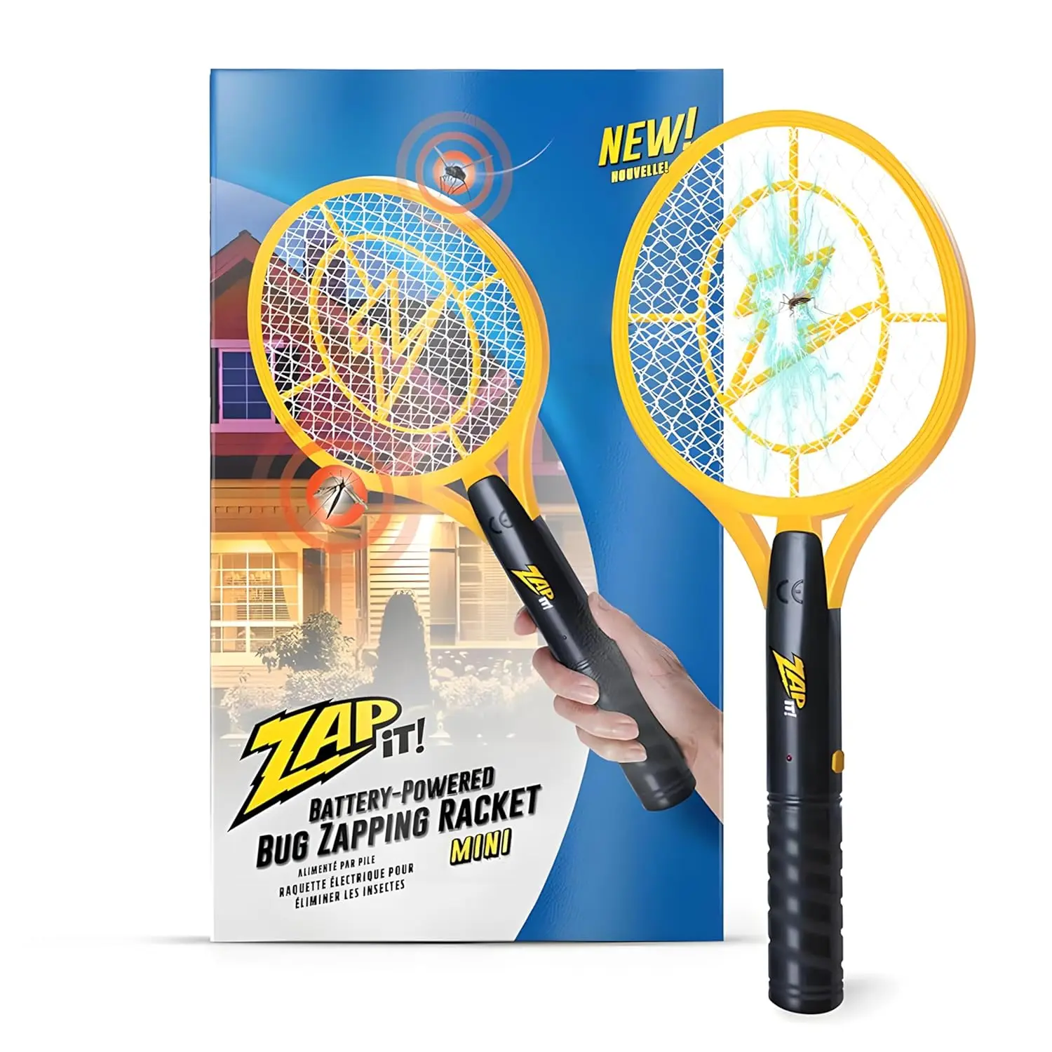 

Electric Fly Swatter Racket - 3,500 Volt Bug Zapper Racket - Battery-Powered Fly Zapper and Mosquito Racquet Zappers with