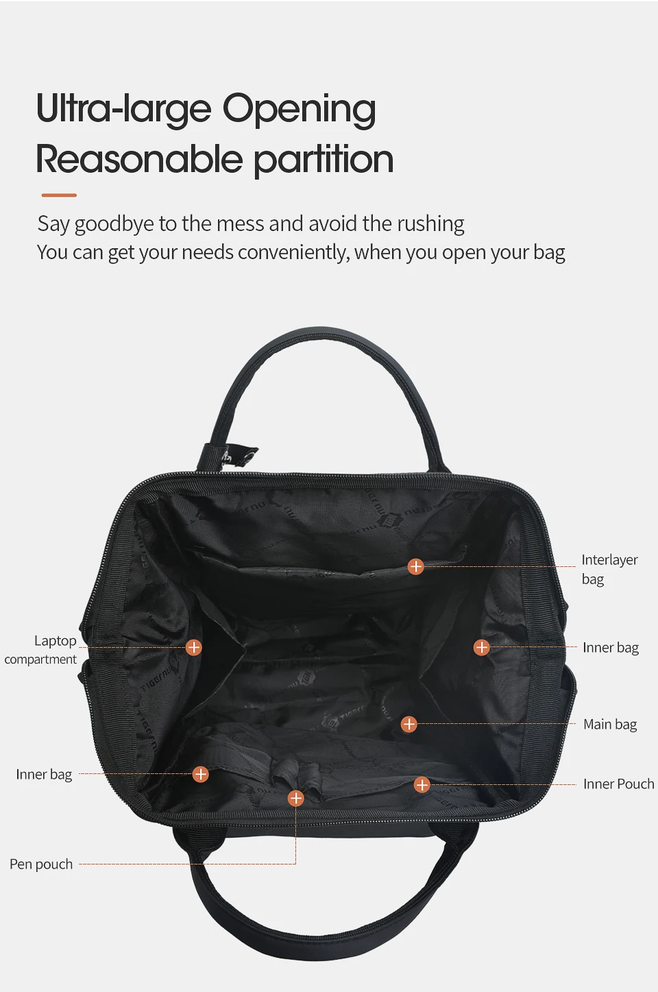 Tigernu Neue Damen Casual Rucksack Für Frauen Spritzwassergeschützt TPU Reise Camping Weibliche Handtaschen Leichte Wandern Schule Rucksäcke – Detail 5
