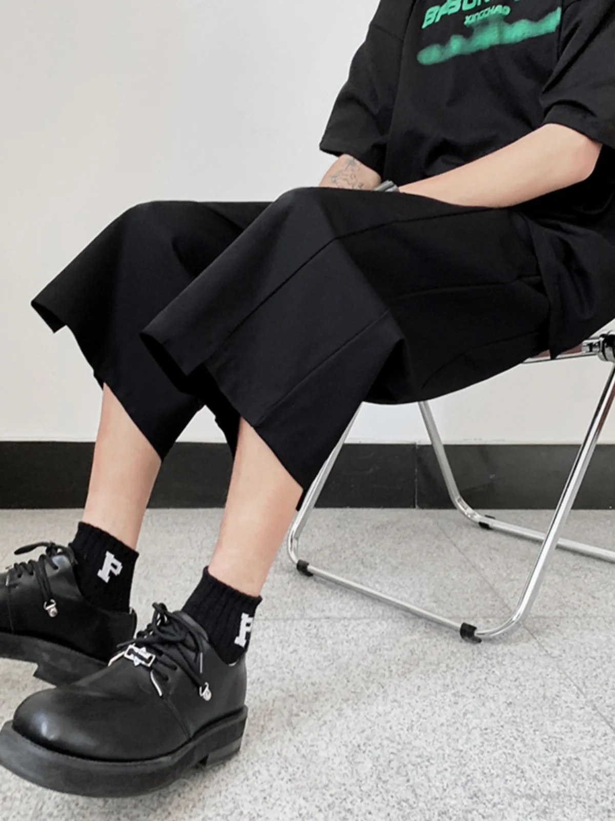 

Мужские летние тонкие повседневные брюки из ледяного шелка прямого кроя, модные шорты до колена (7/8 длины)