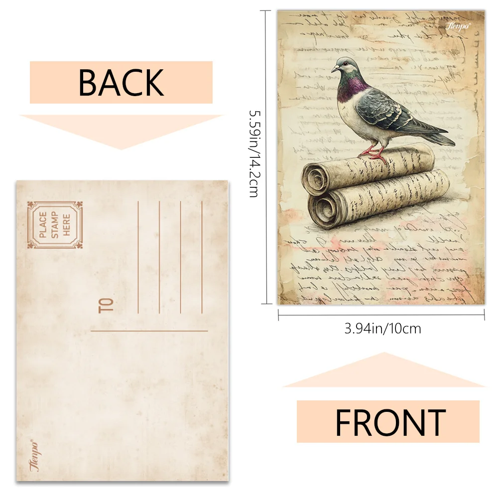 32pcs, natural style bird postcards, indoor bedroom decoration, wall stickers, message cards, greeting cards, commemorative