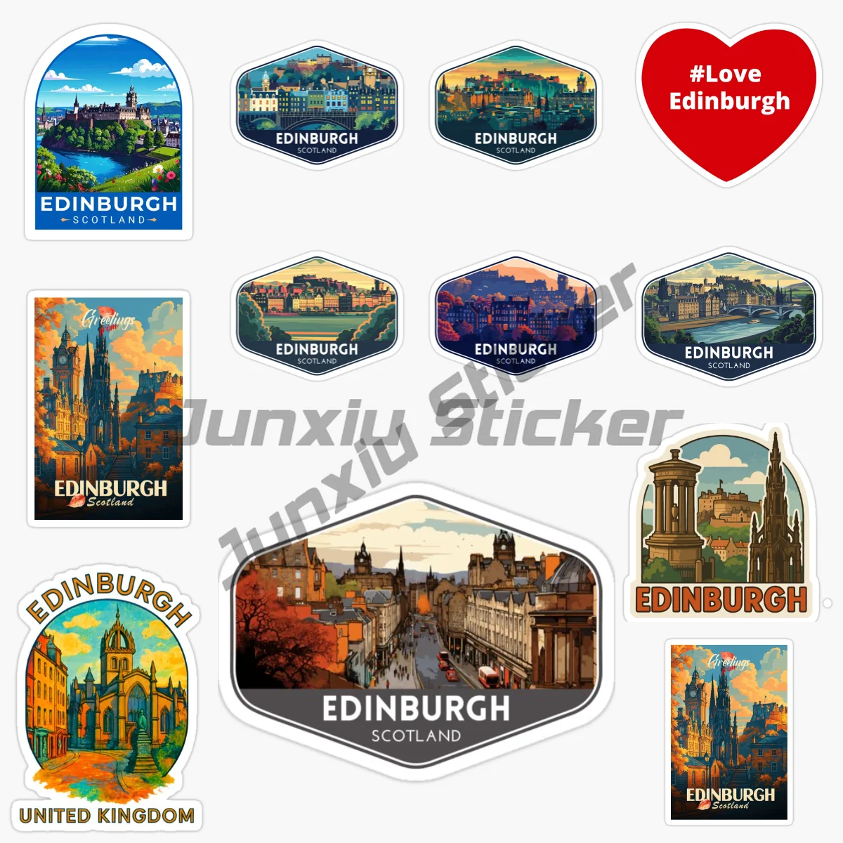 

EDINBURGH SCOTLAND Landscape Car Sticker Self Adhesive Vinyl Waterproof Decal Car Sticker Accessories Decoration Decals