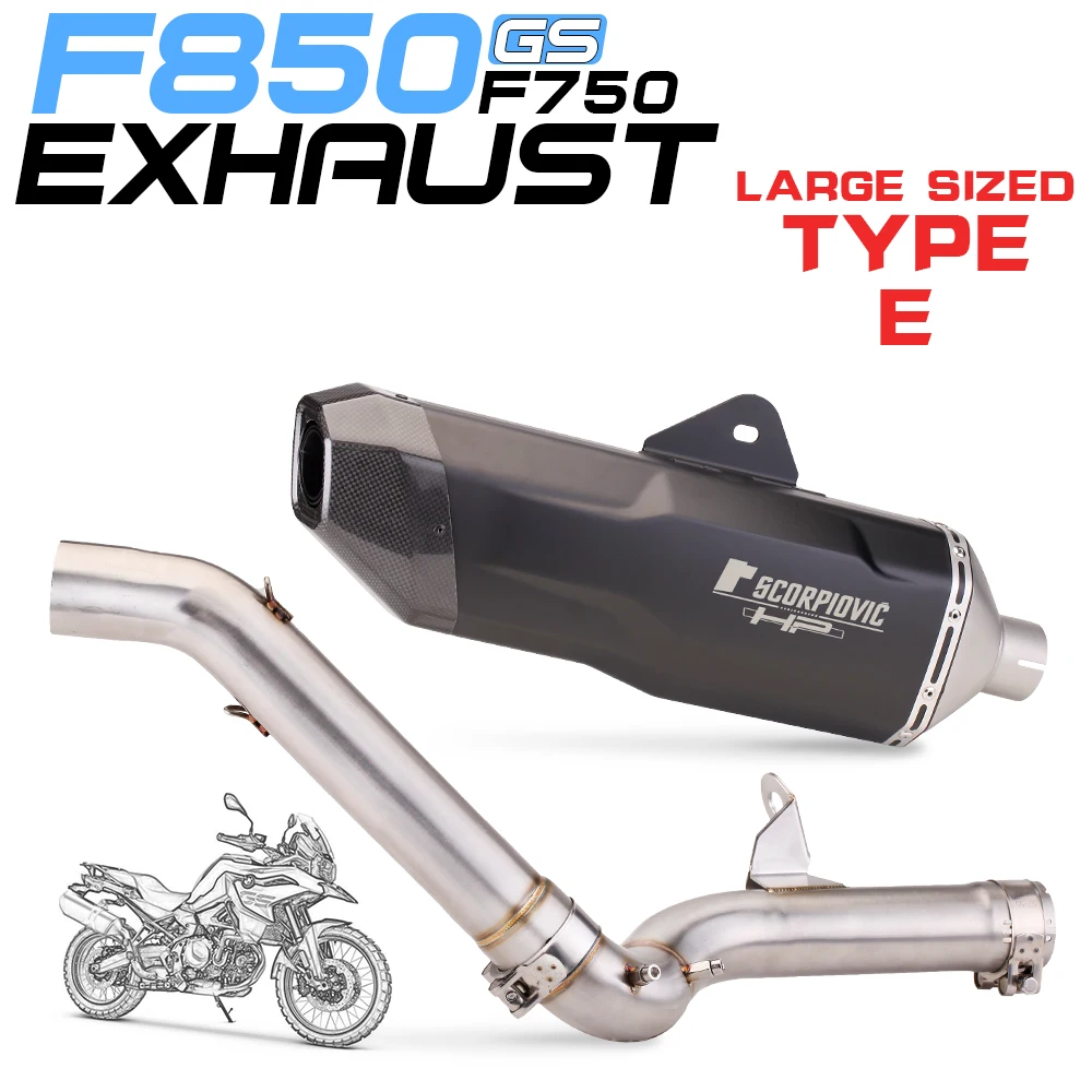 Motorcycle F750GS F850GS Exhaust Muffler Middle Link Pipe Connect Slip On Connector For BMW F750 F850 F 750 850 GS ADV 2020 2019