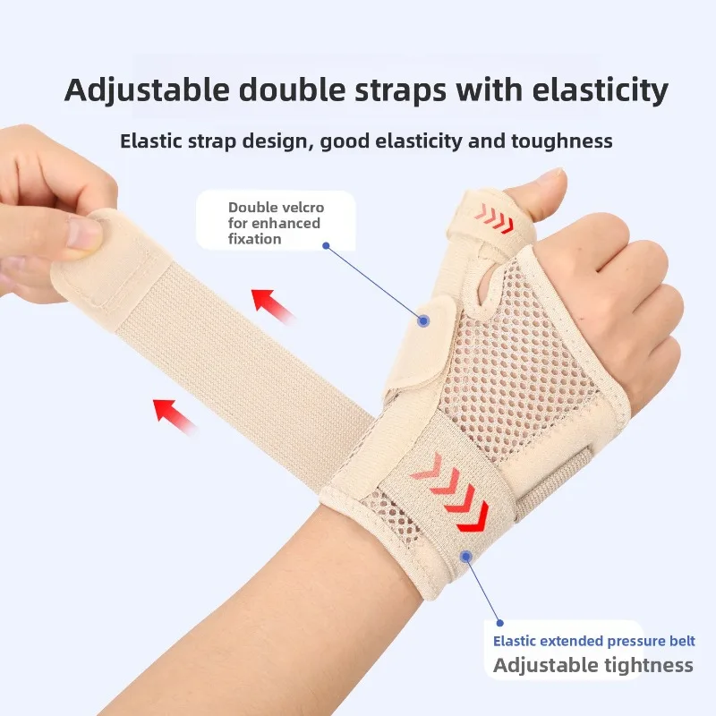 Men Women Sports Wrist Protector Joint Fixed Tendon Sheath Injury Finger Guard Adjustable Strap Pressurized Thumb Support