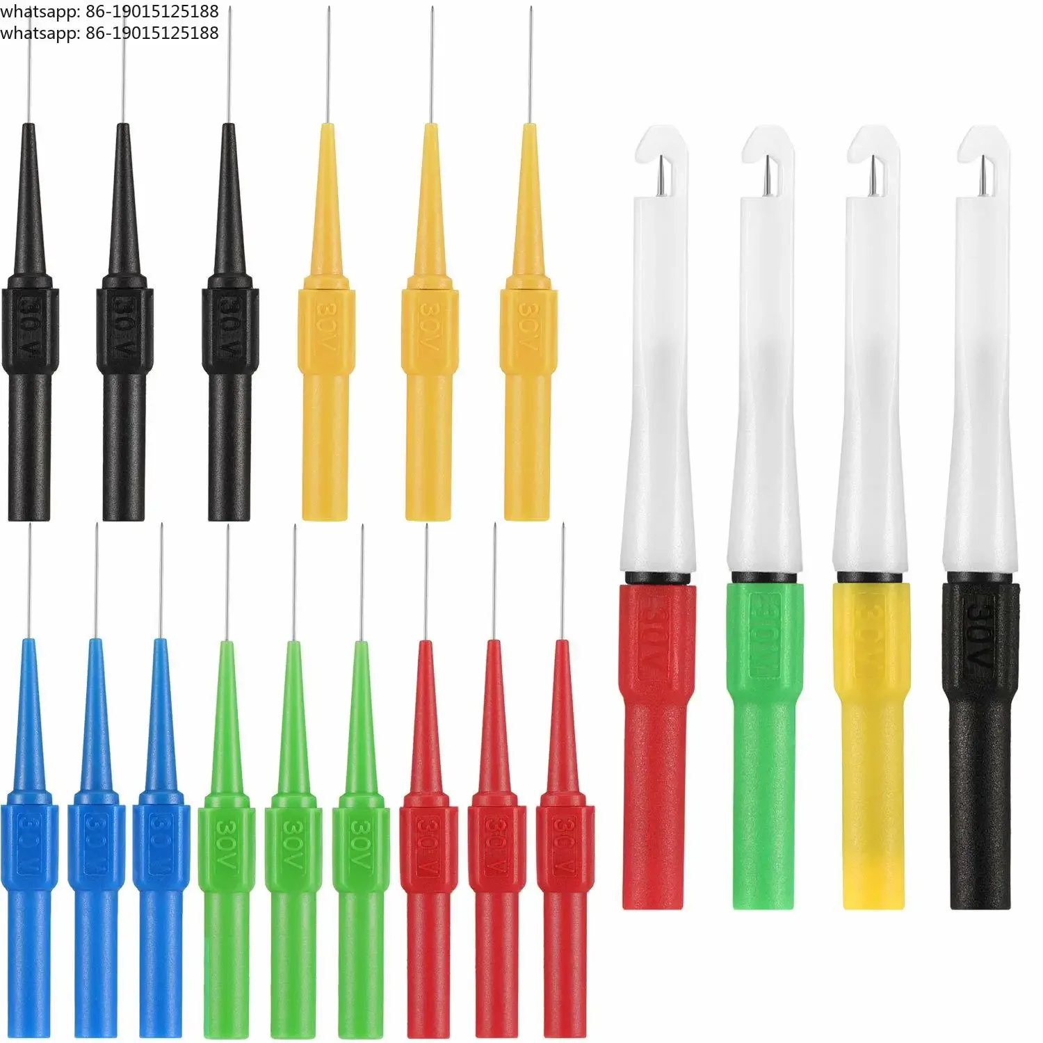 

Набор для тестирования мультиметром из 19 предметов: изолированные задние зонды, автомобильные зонды-бананы, тестер для автомобиля