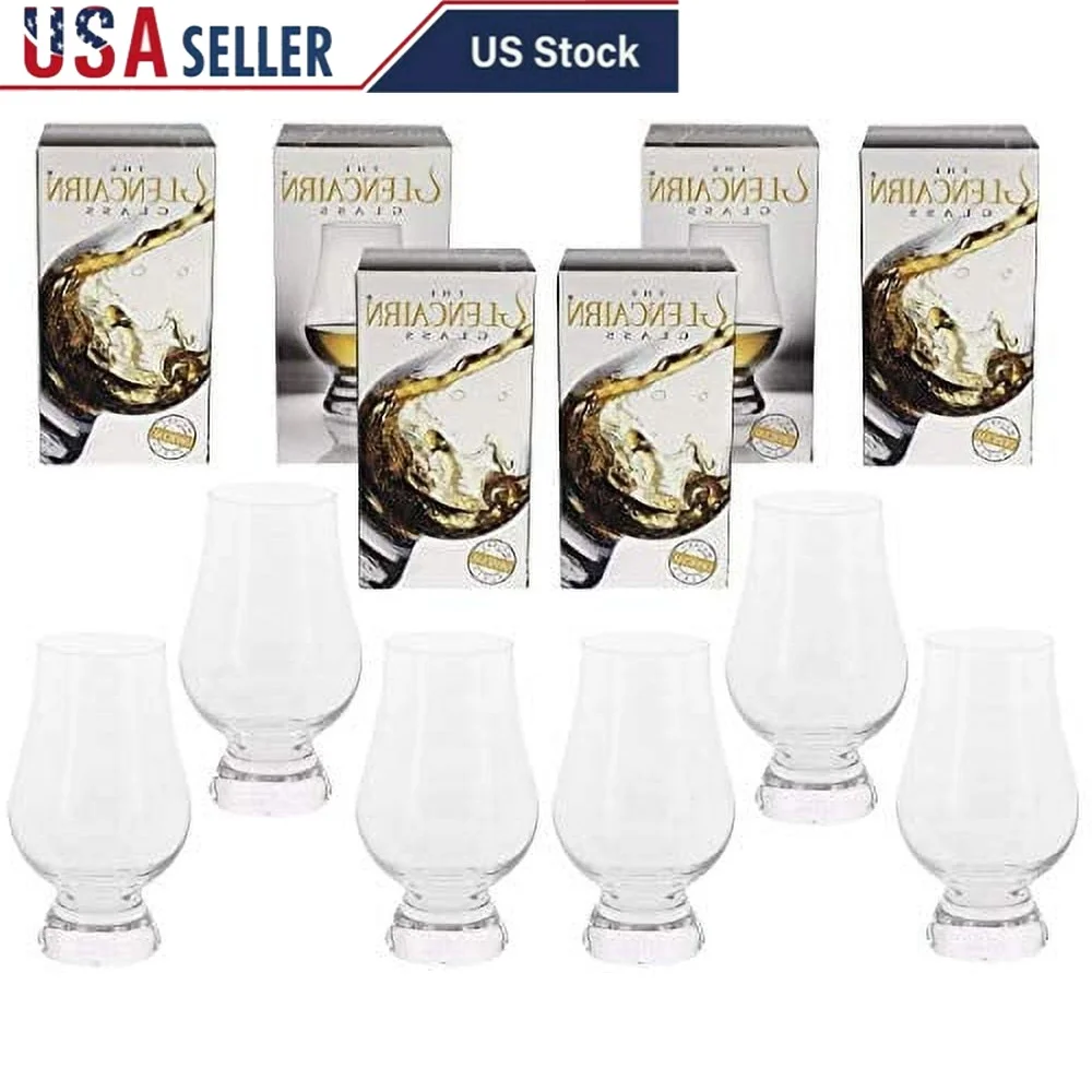 

Lead Free Crystal Whisky Glass Set of 6 Gift Carton Tapering Mouth Elegant Design Perfect Home Bar or Special Occasions