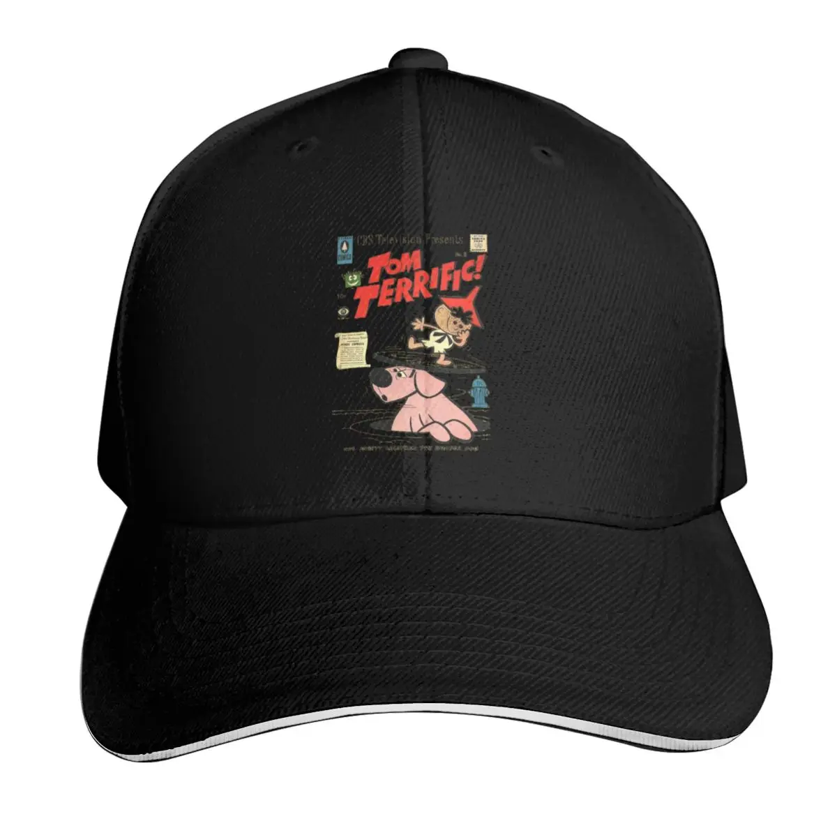 Casquette de baseball Tom Terrific avec Mighty Manfred the Wonder Dog, chapeaux amusants d'anime, chapeaux de créateur pour femmes et hommes