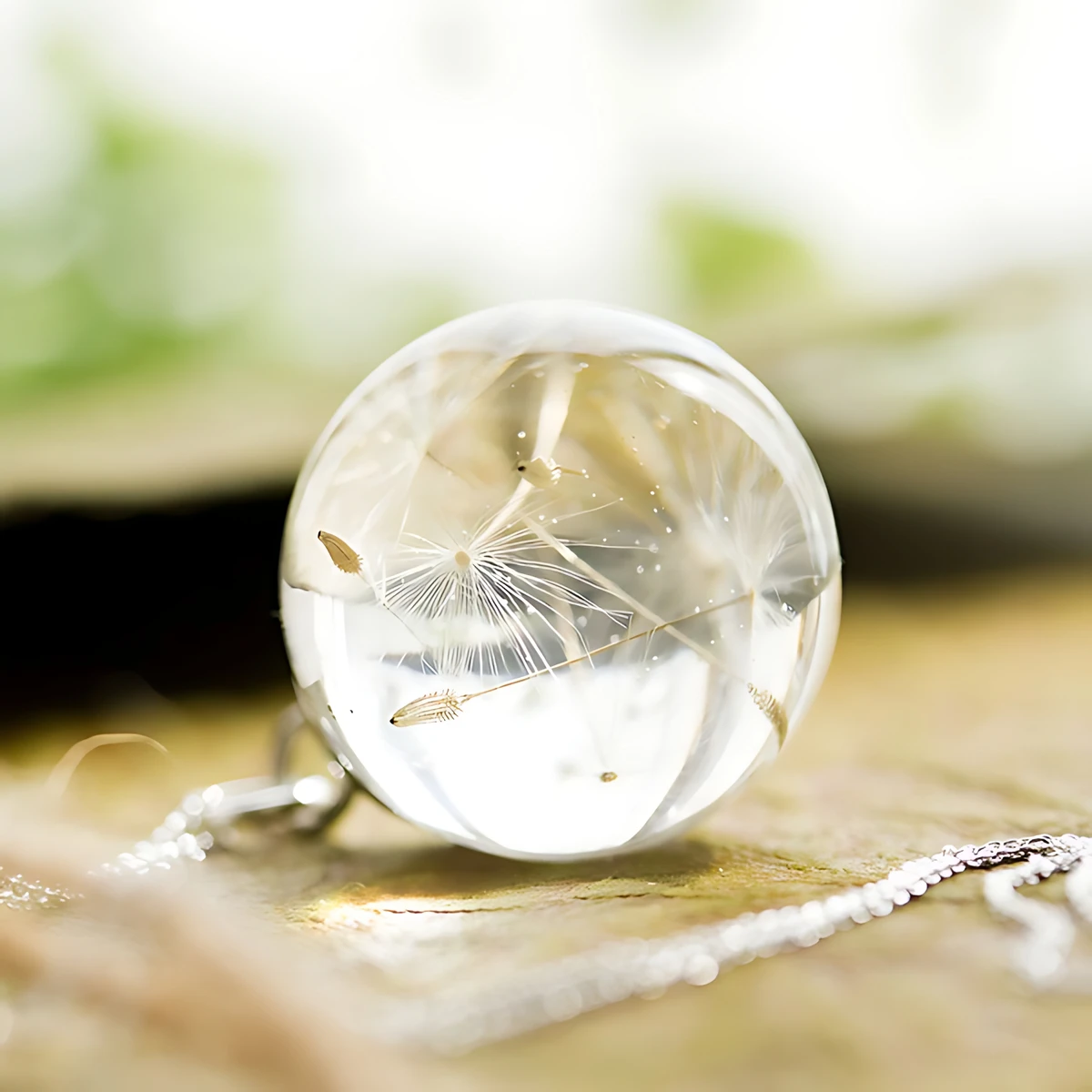 Dandelion Necklace Real Dandelion in Glass Globe Pendant Wish Necklace Nature Jewelry 1PC Unique Gift for Her