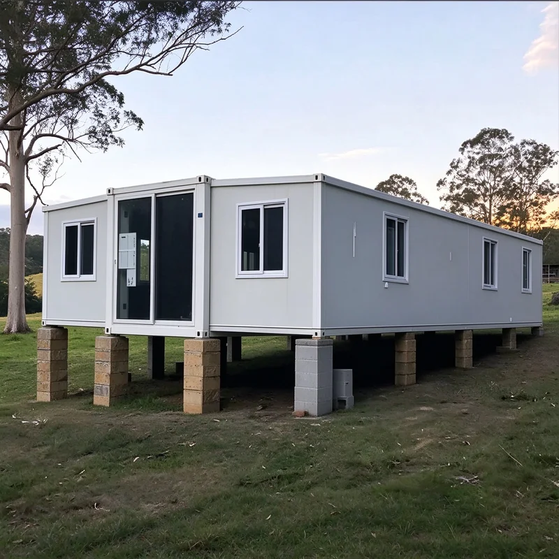 Prefab Cabin Rock Wool Sandwich Panel 20ft Fire Resistant Modular Cabin for Field Camp Site Dormitory Temporary Shelter