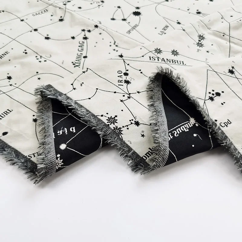 

Yarn Dyed Jacquard Fabric Universe Sky Stiff Windbreaker Coat Wrinkle Resistant Fadeless Cloth Brand Fashion Design Sewing Cloth