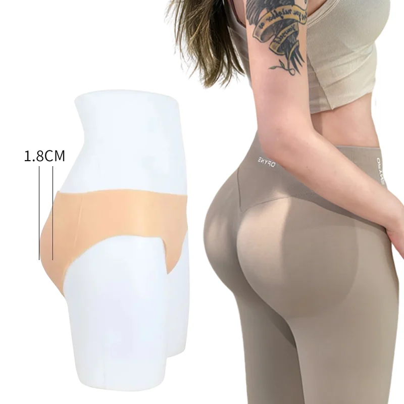 ONEFENG Silicone Butt Crossdressing Apparel Male to Female Silicone Seamless Briefs for Women Transgender Drag Queen Unisex