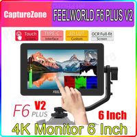 FEELWORLD F6 PLUS V2 6 Inch Touch Screen 3D LUT DSLR Camera Field Monitor IPS FHD 1920x1080 Video Focus Assist with Tilt Arm