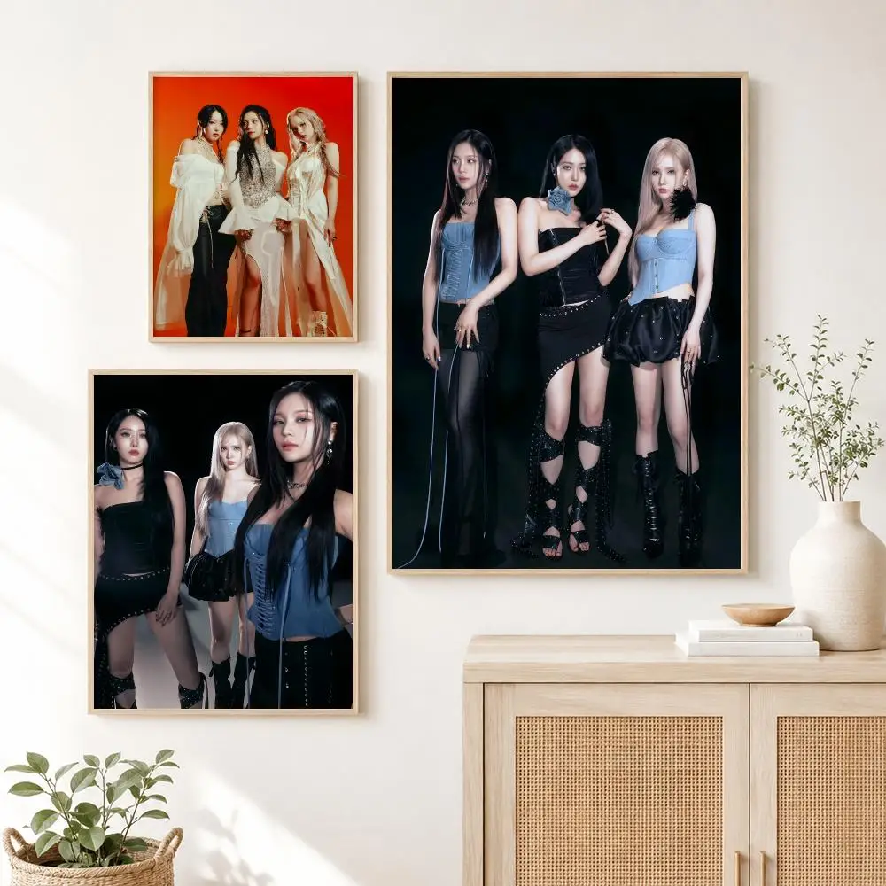 Pop Group VIVIZ DIY Sticky Poster Self-adhesive Art Waterproof Paper Sticker Coffee House Dorm Room Wall Decor