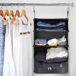 Multi Functional Foldable Clothes Bed Sheets Travel Storage Bag Three Hanging Small Bags Zipper Storage Bag Outdoor Camping Hang