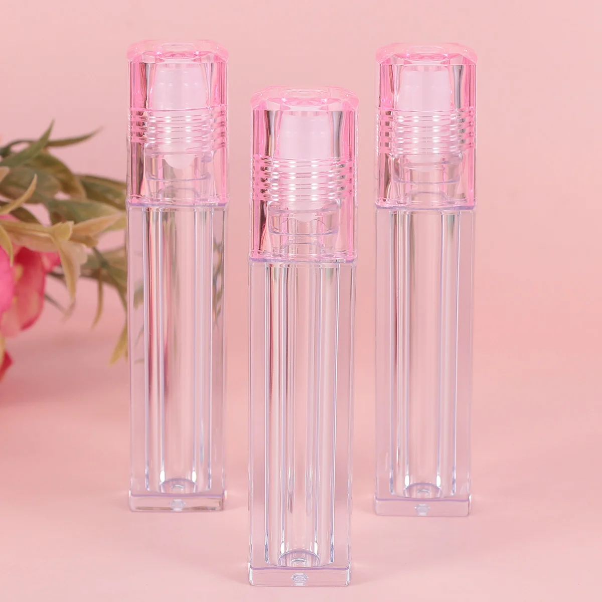 

Clear Lip Gloss Roller Oil Bottle Tint Refillable Container Bottles Cap Travel Empty Essential Oils