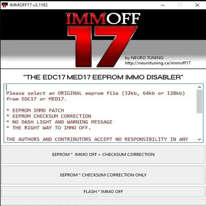 Best Selling Latest IMMOFF17 Software for EDC17 MED17 ECU Immo Off Program EEPROM Immo Patch & Flash Checksum Correction - Image 5