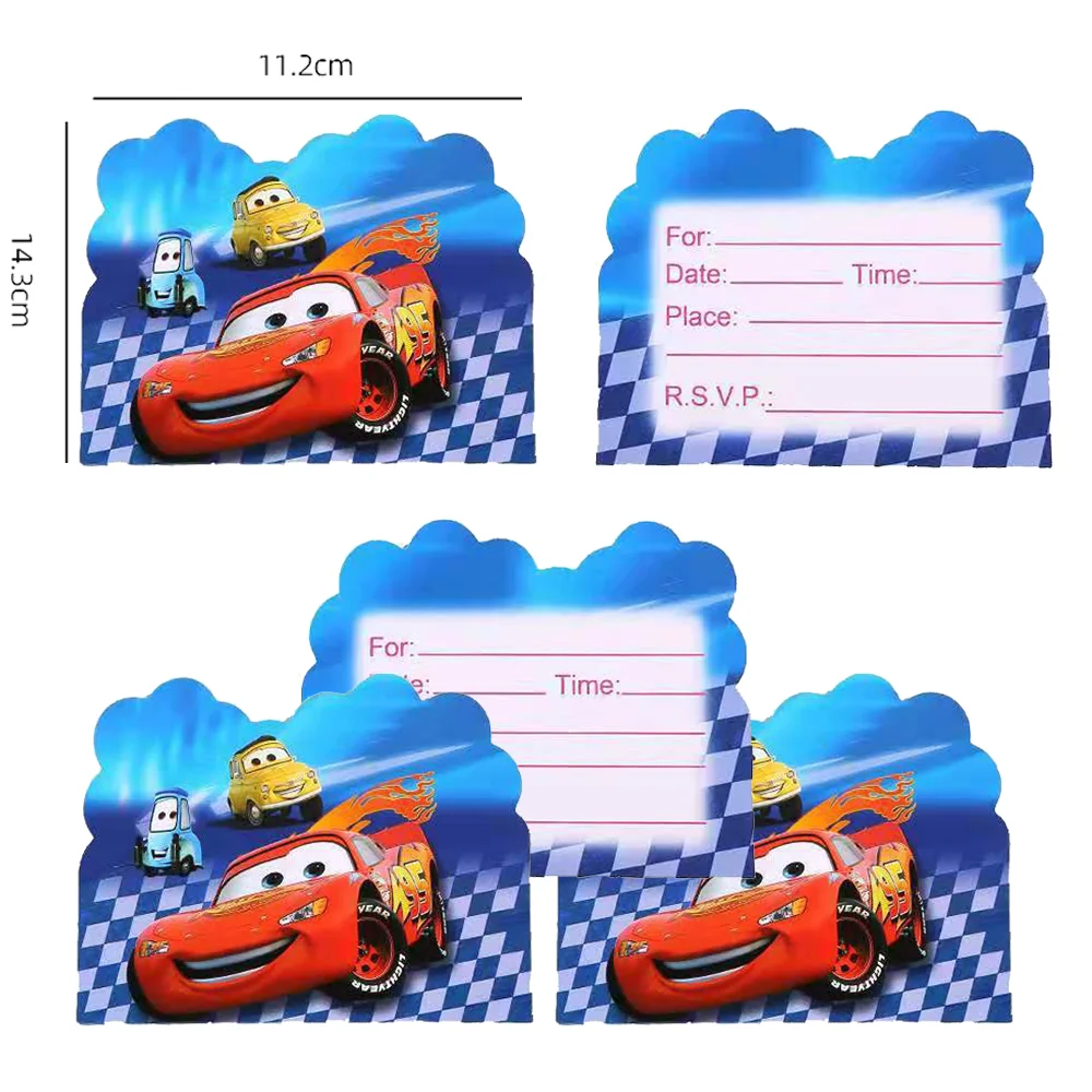 10/20/30/40Pcs Disney Cars Style Card As Party Invitation DIY Decoration Gift Card Message Card Postcard Free Shipping