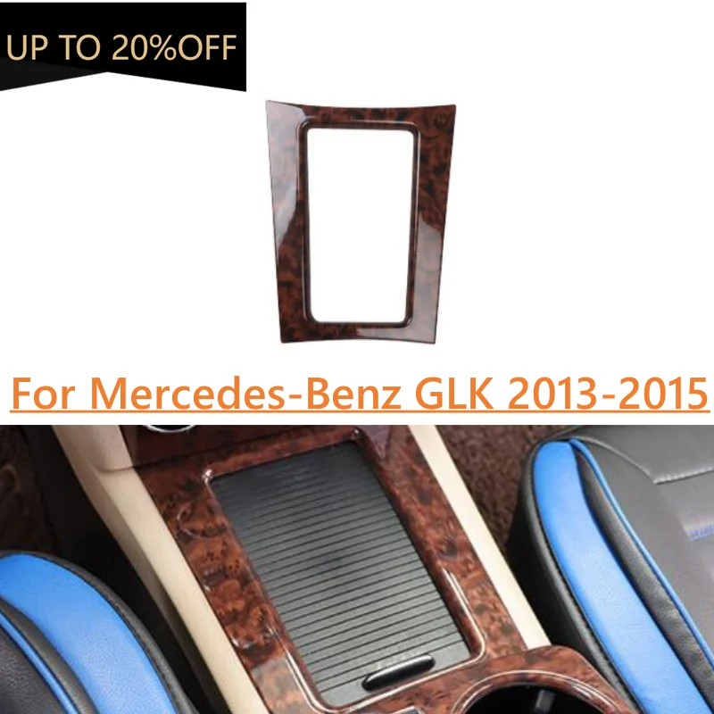 

Agate Wood Grain Console Gear Storage Box Cover Trim For Mercedes-Benz GLK 2013 2014 2015