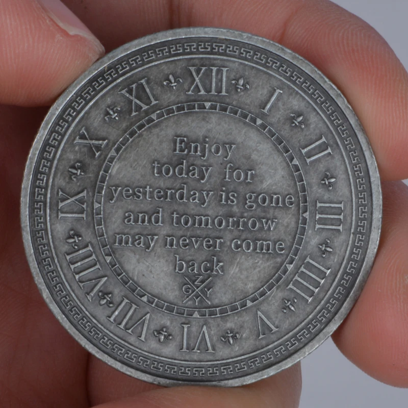 Memento Mori Coin  Enjoy Today For Yesterday Is Gone And Tomorrow May Never Come Back TEMPUS FUGIT Carpe Diem Coin