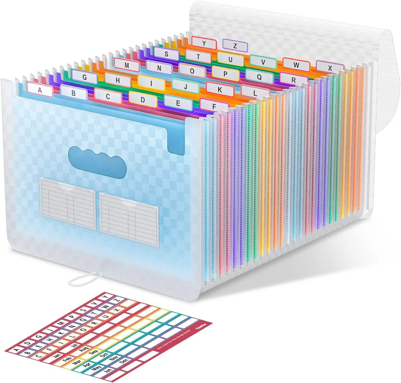 

26-Pocket Expanding File Organizer with A-Z Tabs, Waterproof for Bills and Documents, Blue