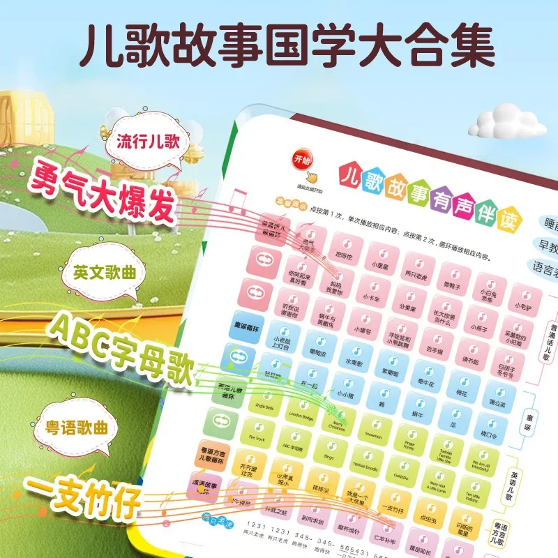 Kids Early Cognitive Picture Book, AI Interactive Sound Book, Finger Touch Reading Talking Educational Enlightenment Book