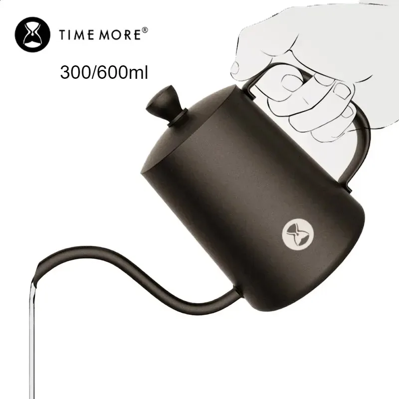 

TIMEMORE Fish03 300/600 мл кофейник из нержавеющей стали чайник с гусиной шеей чайник для кофе и чая кухонная утварь для использования в кемпинге