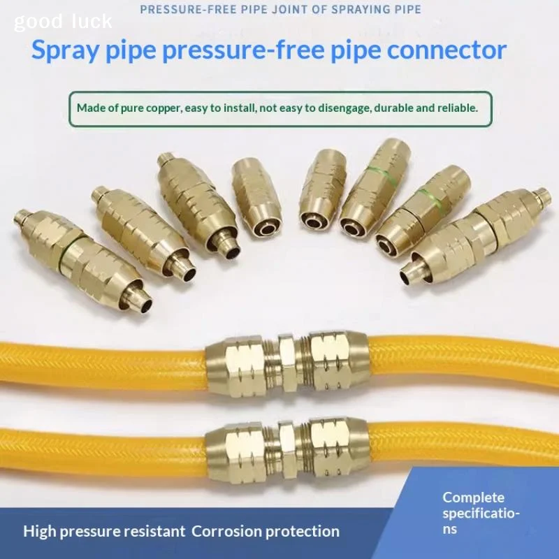 Pressure Hose Adapter Quick Connection Agricultural Spray Pipe Adapter Copper Repair Extension High-Pressure Water Pipe Joint