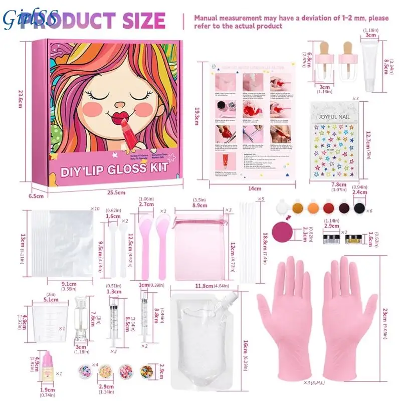 DIY-lipglosskit DIY-kit voor het maken lipgloss Hydraterende DIY-lipglazuur Lipgloss-make-uptool voor kinderen T4MB