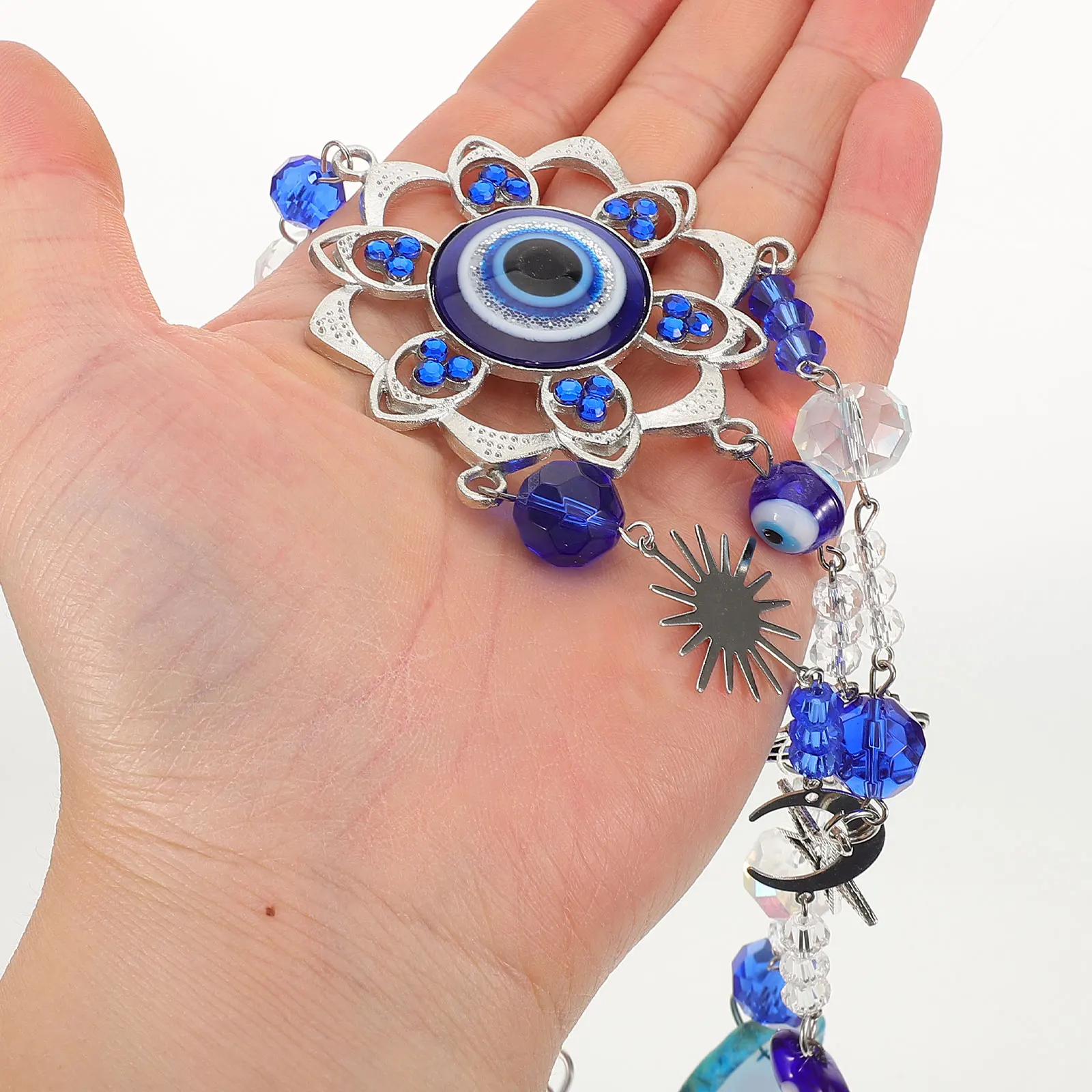 

1pcs 3D Dolphin Evil Eye Metal Hanging Ornament Wall Window Decoration Pendant Sculpture Outdoor Indoor Suncatcher