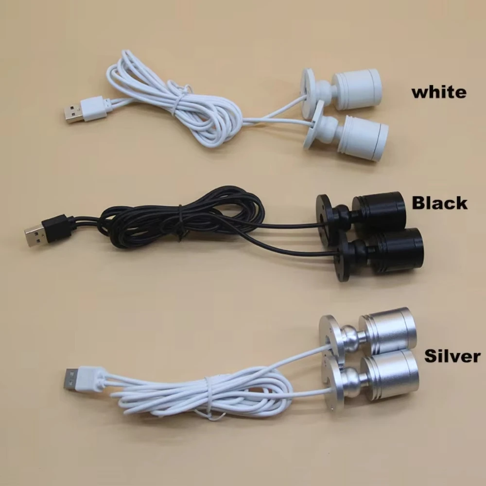 USB Mini Spotlight 5V 1W LED Cabinet Showcase Counter Display Lamp Surface Mounted Ceiling Light Downlights with Switch