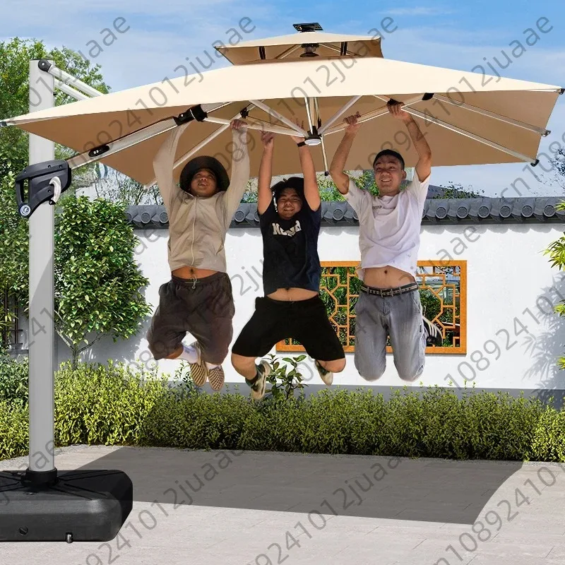 

Зонт для патио 10 футов, консольный, современный стиль, алюминиевая рама, ветроустойчивый, с поворотом на 360° ° Вращающиеся уличные зонты