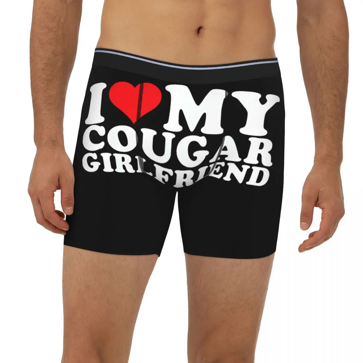 

I Love My Hot Cougar Girlfriend Long Boxer Underpants Short Male Panties Comfortable Underwear for Homme Man Boyfriend Gift