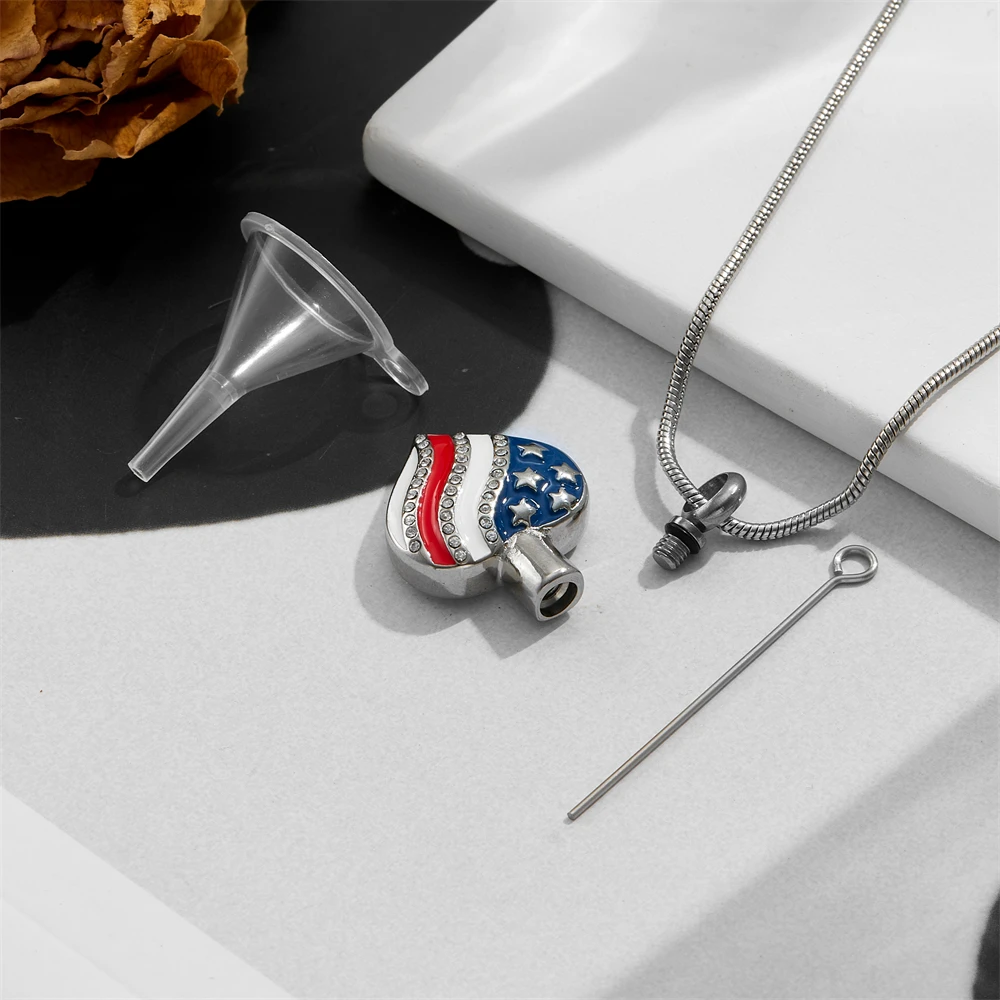 Heart-Shaped Cremation Urn Pendant - Memorial Jewelry for Ashes, Tri-Color Stainless Steel Keepsake Urn with Rhinestones