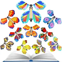 Magic Flying Butterfly Fairy Flying Toys Wind up Butterfly Toys Decoration for Bookmark Greeting Card Surpris Gift Party Favor