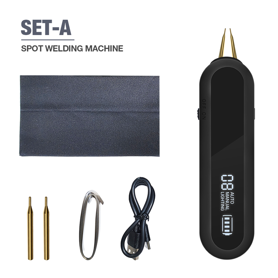  2-In-1 Battery Spot Welder, Led Lighting, Dual Pulse Welding, Circuit Board Welding Tool, For Welding Nickel Sheets, Iron Sheets 