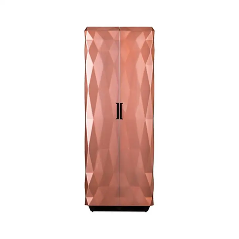 Light luxury high sense solid wood wine cabinet villa storage side display high cabinet