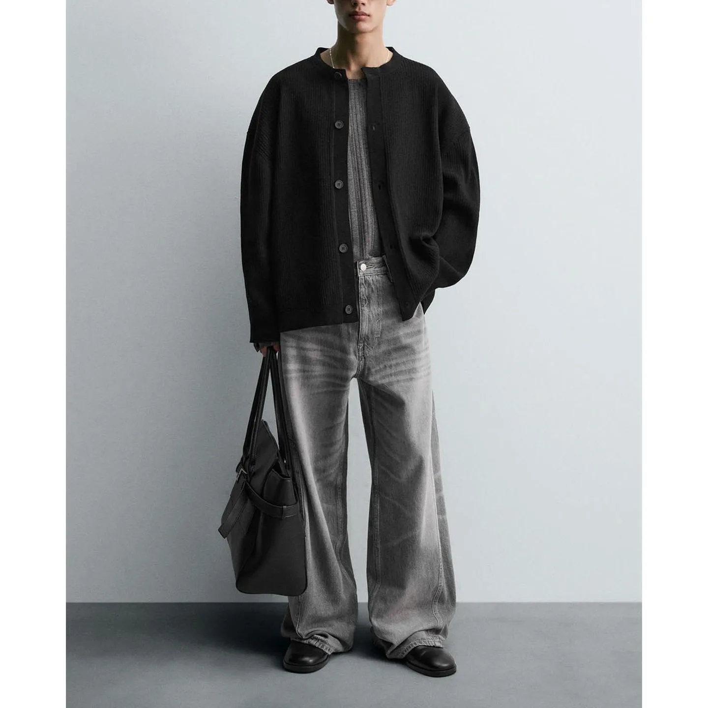 New Autumn Men's Long Sve round Ne Knitwear Casual Sle Slim Fit Straight Tube Cardigan Outerwear Polyester Fiber Thermal